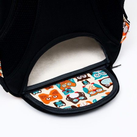 Backpack for carrying animals "Owl Muzzles", transparent, 31 x 28 x 42 cm-4
