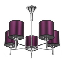 Economic chandelier 38014/5 5x60W E14 LED Chrome/purple 61x61 cm