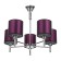 Economic chandelier 38014/5 5x60W E14 LED Chrome/purple 61x61 cm