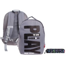 School backpack Bruno VisConti, 42 x 31 x 14 cm, ergonomic back, Play The Game, penalty as a gift