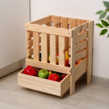 Box for vegetables, 30 × 40 × 50 cm, wooden, Greengo-6