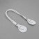 Handle for bags, cords, 60 × 1.8 cm, with sewing loops 5.8 cm, white/silver color