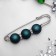 Trio pin 7 cm, ball №14, matte dark-green in silver