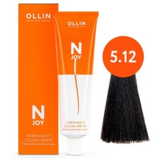 Cream-color hair Permanent Ollin Professional N-Joy, tone 5/12, light brown-up, 100 ml