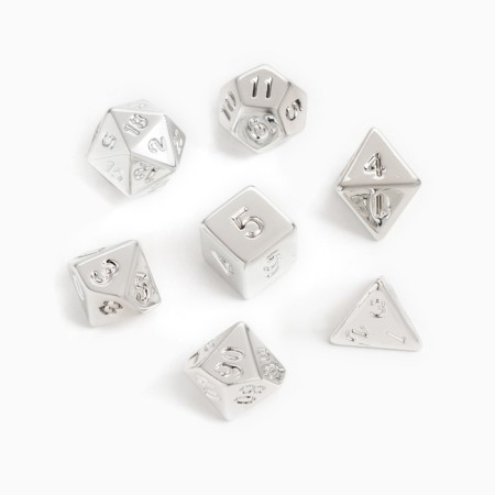 Cubes set for D&D (Dungeons and Dragons, DND) "Game time", Series: D&D, 7 pcs, silver-1
