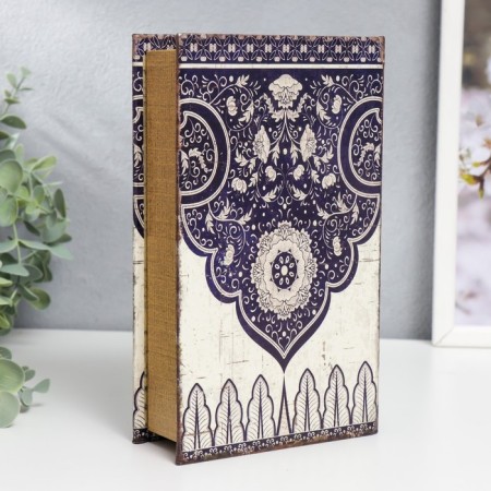 Safe Brush Tree leatherette "Marrokan Patterns" Blue 21x13x5 cm-3