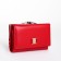 Women's wallet on the button, red color