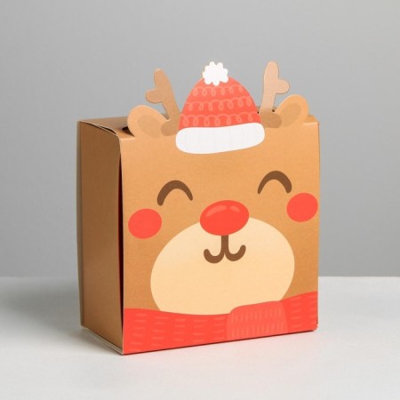 Folding box "Olenenok", 15 x 15 x 8 cm, new year