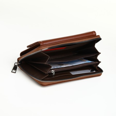 Male clutch on lightning, textura, brown color-4