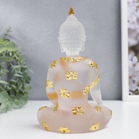 Souvenir Polystone "Buddha Varada Mudra - Greeting" Transparent 17x10x7 cm-2