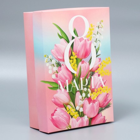 Gift folding box, packaging, “March 8”, 30 x 20 x 9 cm-2