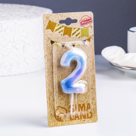 Candle in the cake on the spawning "Starfall", the number is 2, 5.5 cm-1