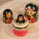 Nesting doll "mountain ash", black scarf, 3 puppet, 12 cm