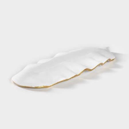 Daille of the Golden Leaf, 36 × 14 × 3 cm, golden color with white with white-2