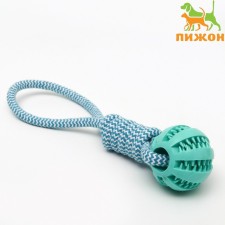 A wicker cable toy with a ball, up to 30 cm, up to 120 g, blue