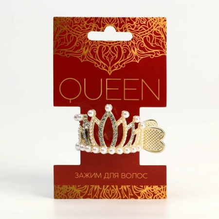 Hair clamp with rhinestones "Queen", 3.5 x 4.5 x 3 cm-1