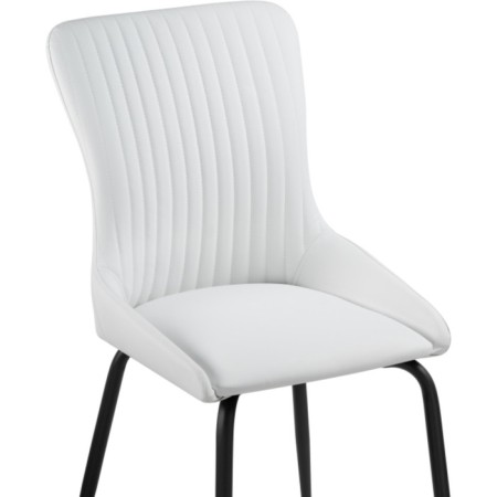 Lado Metal/Ecokozha, black/white 47x51x90 cm stool.-4