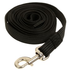 Kaponnoye Zononic leash with latex thread and reinforced carbine, 3 m x 2.5 cm, black