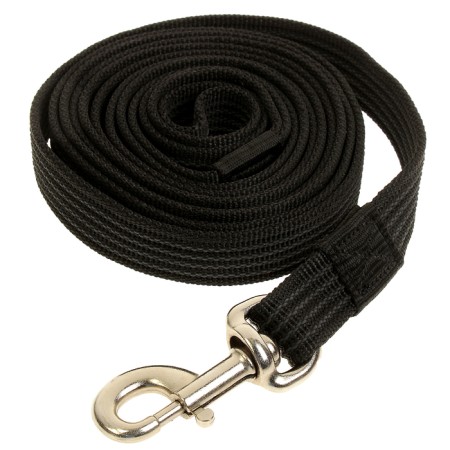 Kaponnoye Zononic leash with latex thread and reinforced carbine, 3 m x 2.5 cm, black
