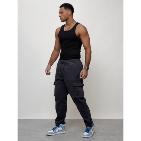 Cargo jeans men, size 44, dark gray color-8