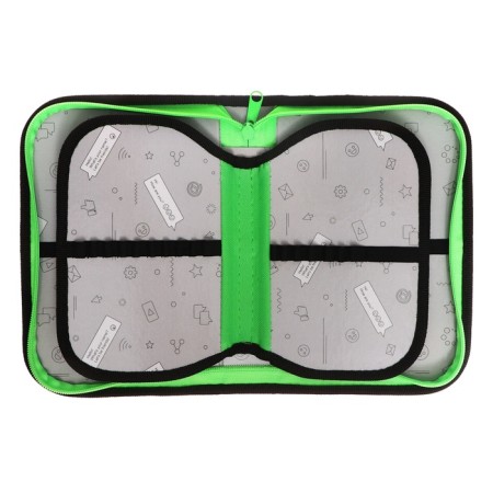 Penal 3 sections, tab inside, 140 x 210 x 40 mm, fabric, calligrata top block "monsters"-5