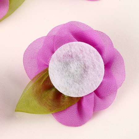 Flower with petals, leaflet, fabric, set of 8 pcs., Purple color-2