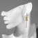 Hanging earrings with rhinestones "Bear" with heart, white color in gold