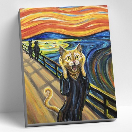 Picture on the numbers "Cat Scream", 40 × 50 cm, 22 colors