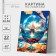 Picture on numbers on a canvas with a subframe of the Sea World, 40 x 50 cm