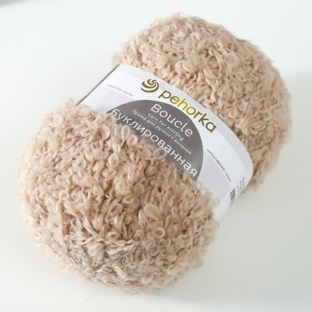 Yarn "Busclayed" 30% moher, 20% wool, 50% acrylic 220m/200g (03-light-beige)-1