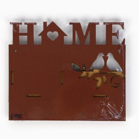 The keywood is wall -mounted with a shelf with a shelf and a “Home” pocket, 17 x 14.5 cm.-5