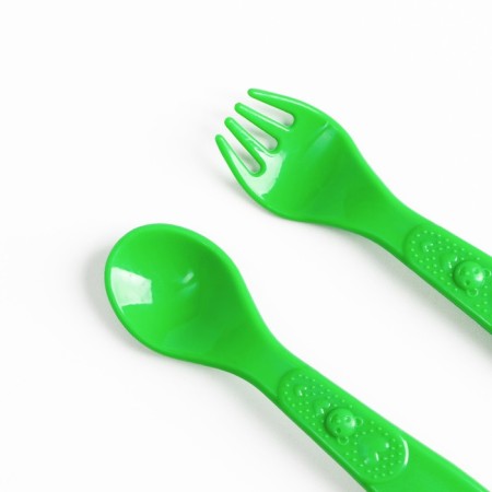 A set of children's utensils "Bear", a plate on a suction cup 250ml, fork, spoon-5