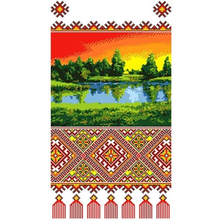 Set for embroidery the rushnik with a cross "landscape", hb, 2 m-1