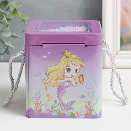 Piggy bank Metal "Fairytale plots. Square" MIX 12x11x12 cm-3