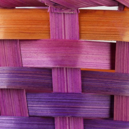Wicker basket, 20.3 x 20.3 x 9.5/33 cm, purple, bamboo-5