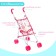 Stroller for dolls, cane, metal frame
