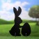 A set of garden figures "Bunnies on the lawn" 3pcs, 22x30cm/13x30cm/20x30cm, black