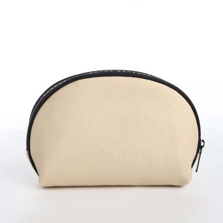 Cosmetic bag with zipper, dairy color-1