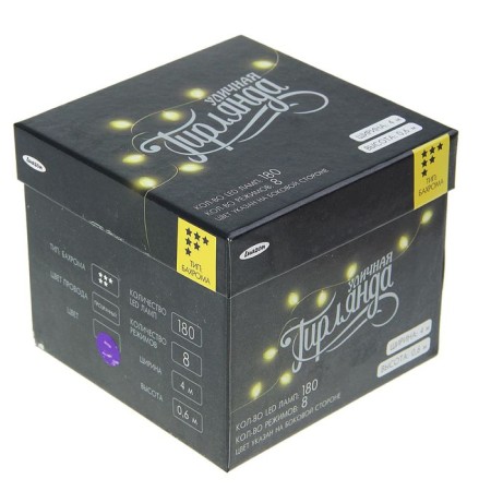 Garland "fringe" 4 × 0.6 m, IP44, transparent thread, 180 LED, purple glow, 8 modes, 220 V-6