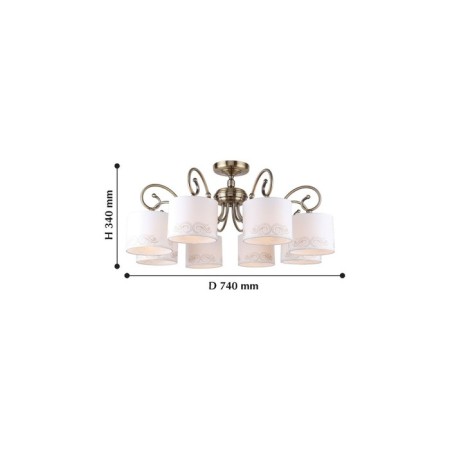 Romani chandelier, 8x40W E14, bronze color-1