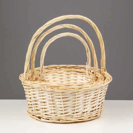 A set of wicker baskets, willow, 3 pcs., Light brown-2