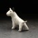 Porcelain figurine "Bulberry in the rack", white, black ear, 7 cm