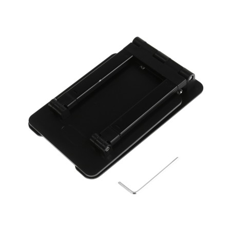 A tablet stand, adjustable, folding, rubber inserts, black-4