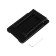 A tablet stand, adjustable, folding, rubber inserts, black