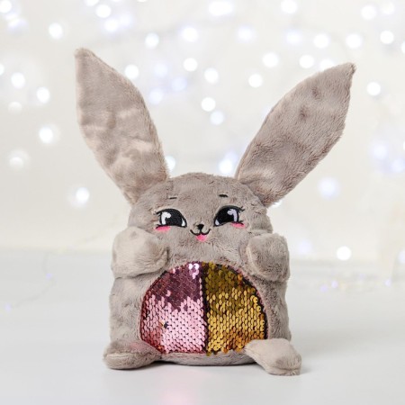 Soft toy "Bunny Sophie", with sequins, 16x8x17 cm-2