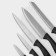A set of kitchen knives "Eneolite", 5 objects: blade 8.5 cm, 12.5 cm, 19.5 cm, 20 cm, 20 cm, black color black
