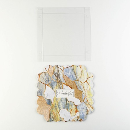 Cookie box, confectionery packaging with PVC lid, “stone”, 18 x 18 x 3 cm-4