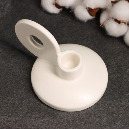 Leo candlestick White gloss, 8x13x10cm-3