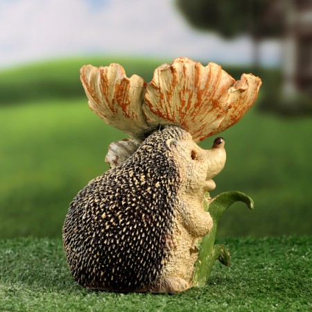 Garden figure - "Hedgehog with flower" 16cm-3