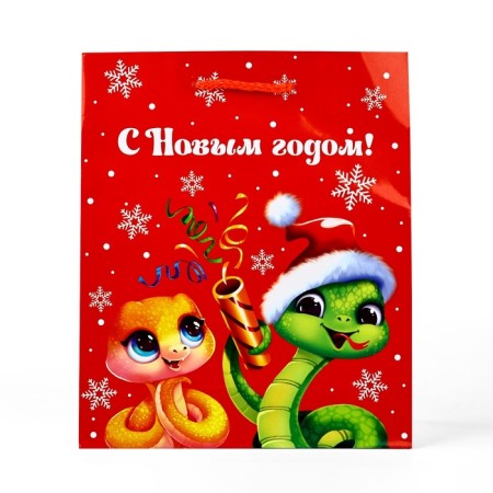 Package New Year's laminated “New Year's snakes”, Ml 21 x 25 x 8 cm-1
